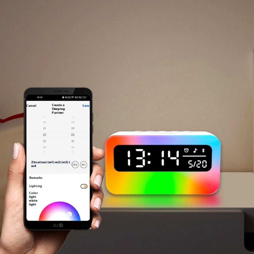 White Noise Atmosphere Multifunctional Bluetooth Speaker Alarm Clock